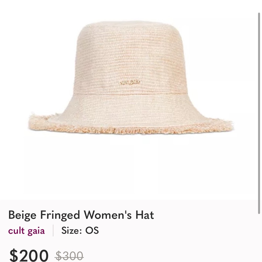 Cult Gaia Kumi Fringed Raffia Bucket Hat